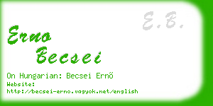 erno becsei business card