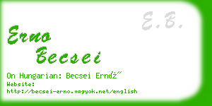 erno becsei business card